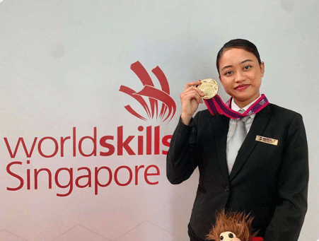 Selina Sapii at World Skills Singapore